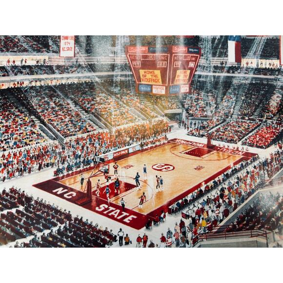 Vintage 90s NC State Wolfpack Club Sports Arena Seating Chart and Poster 8.5x10” - Picture 3 of 7